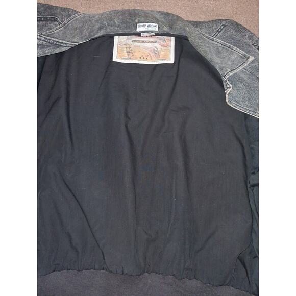 Vintage Guess Denim Bomber Jacket Mens Large 1980s George Marciano - Picture 7 of 7